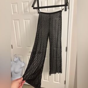 SHEIN Black Sheer Crochet Coverup Pants